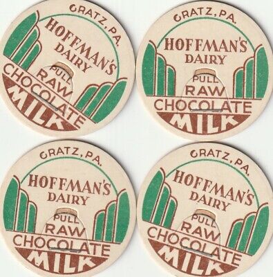 LOT OF 4 MILK BOTTLE CAPS. HOFFMAN'S DAIRY. GRATZ, PA. Без бренда