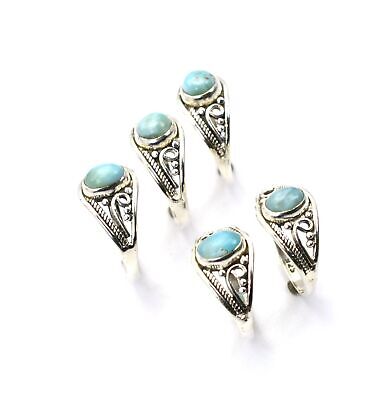 WHOLESALE 5PC 925 SOLID STERLING SILVER BLUE LARIMAR RING LOT O i543 Unbranded - фотография #2