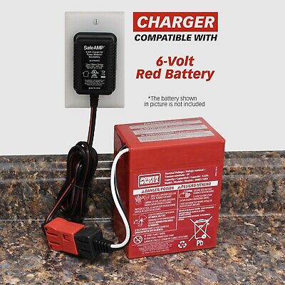 6-Volt Charger for Fisher-Price Power Wheels Red Battery Models 00801-0712 SafeAMP SA-CPW6RED - фотография #2