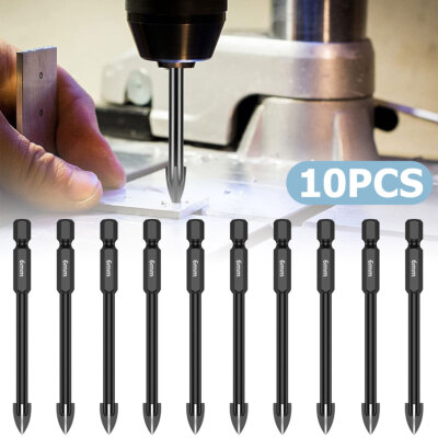 10Pcs Tile Porcelain Drill Bit 6mm Alloy Drill Bits Durable Full-grinding MK Unbranded Does Not Apply