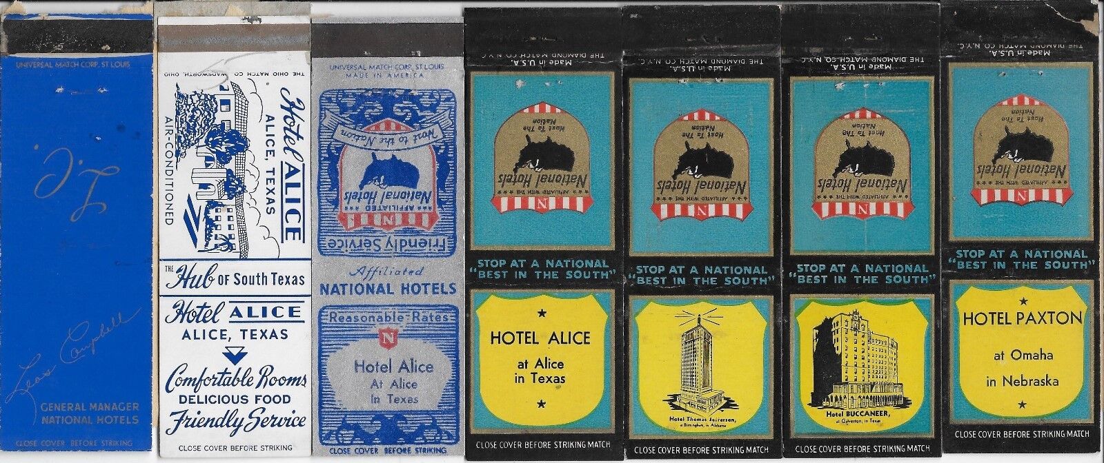 33 Vintage National Hotels Matchbook Covers 18 Texas, + Oklahoma, + Nebraska,  Без бренда - фотография #3