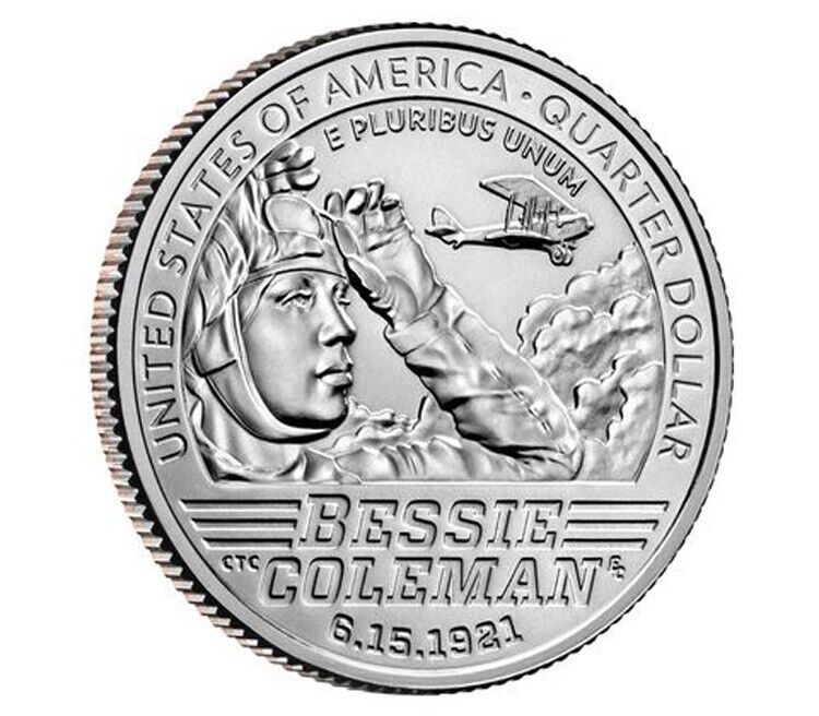 2023 Bessie Coleman Quarters - US Mint Three Roll Set P - D - S (23WRB) US MINT (P D S) - фотография #2