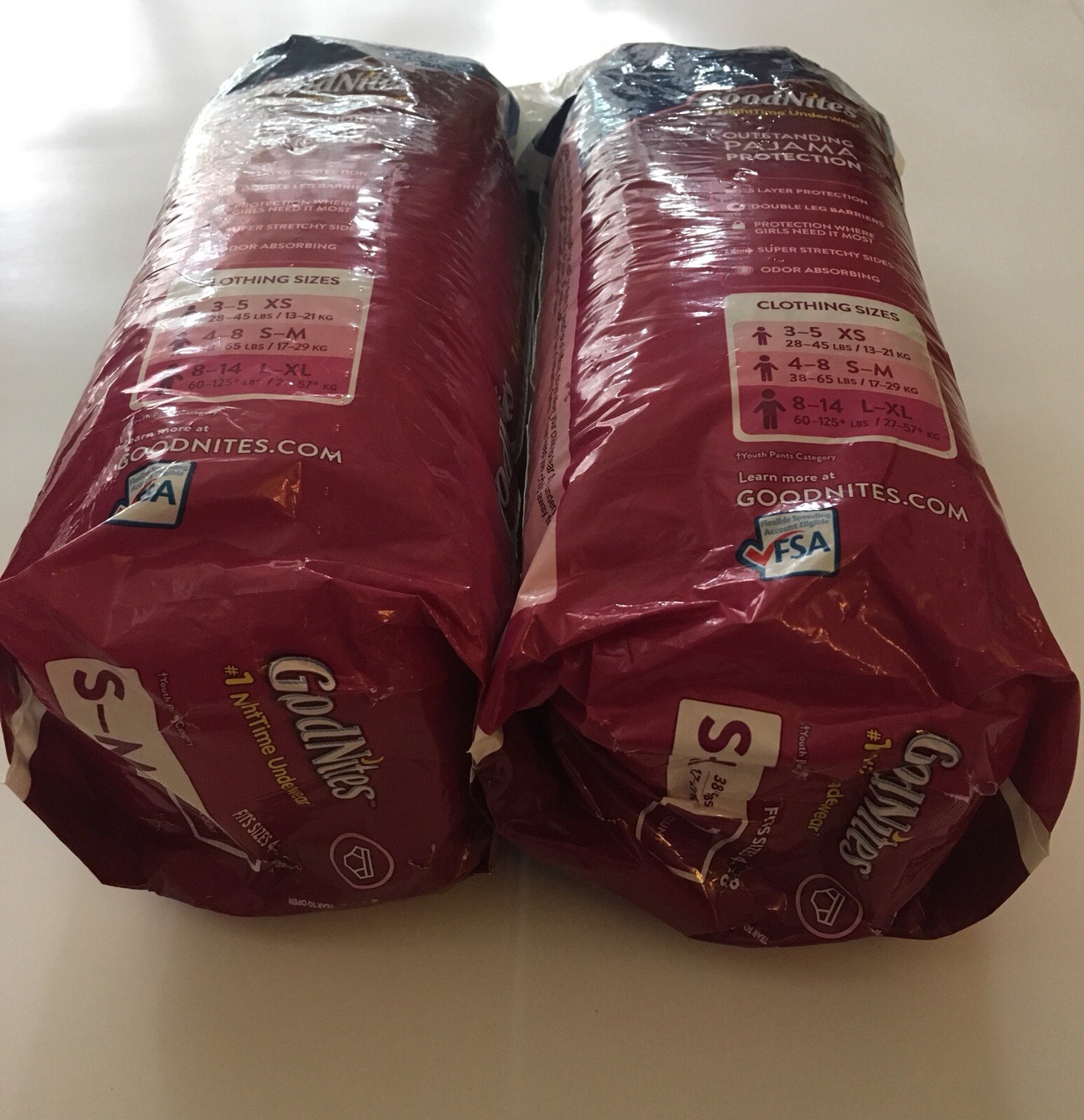Girls Youth GoodNites NightTime Underwear Diapers 4-8 S-M 14 count 38-65 lbs GoodNites - фотография #10