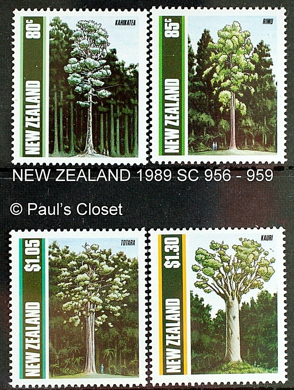 NEW ZEALAND TREES SET OF 4~1989 SC 956 - 959 80¢, 85¢, $1.05 & $1.30 MNH OG VF Без бренда