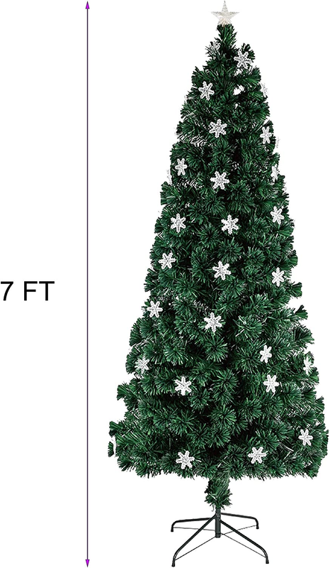 7 Ft Pre-Lit Optical Fiber Christmas Artificial Tree, with LED RGB Color Changin Does not apply - фотография #5