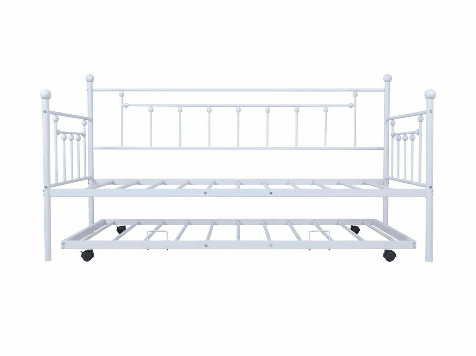 Metal Frame Daybed with Trundle Bedroom Furniture Space Saving For Kids Adults Fetines Does Not Apply - фотография #7