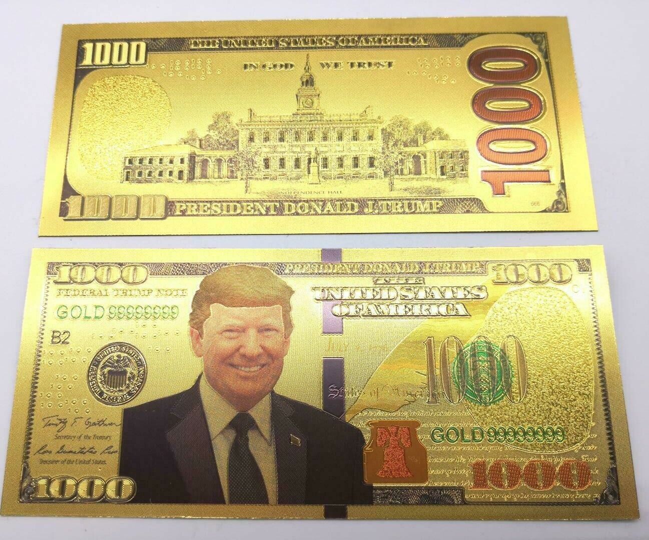 50 PCS President Donald Trump $1000 Gold-Plated Collectible Money Novelty US Без бренда - фотография #3