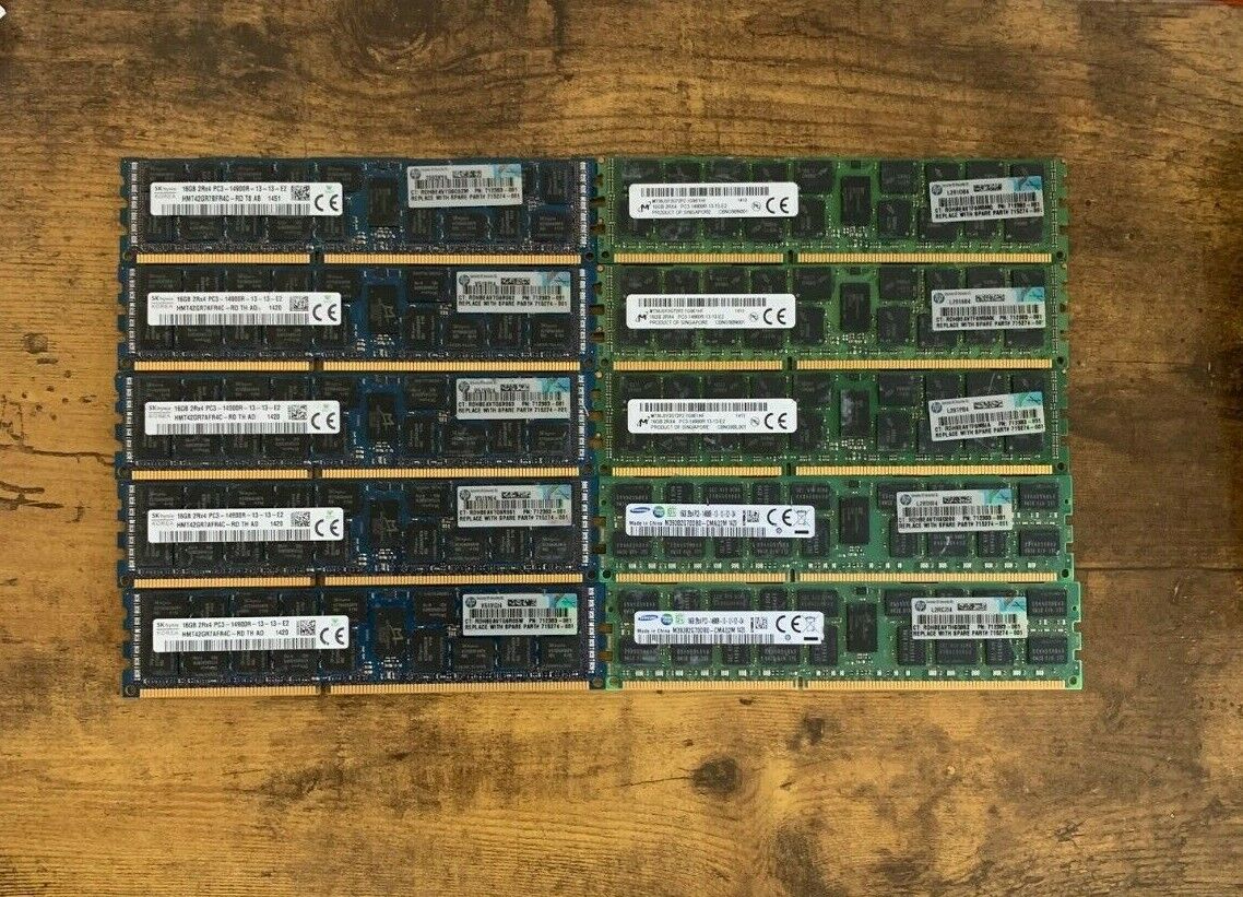 [ BULK LOT OF 10 ] 16GB 2Rx4 DDR3-1866 MHz PC3-14900 RDIMM ECC Server Memory RAM SK hynix