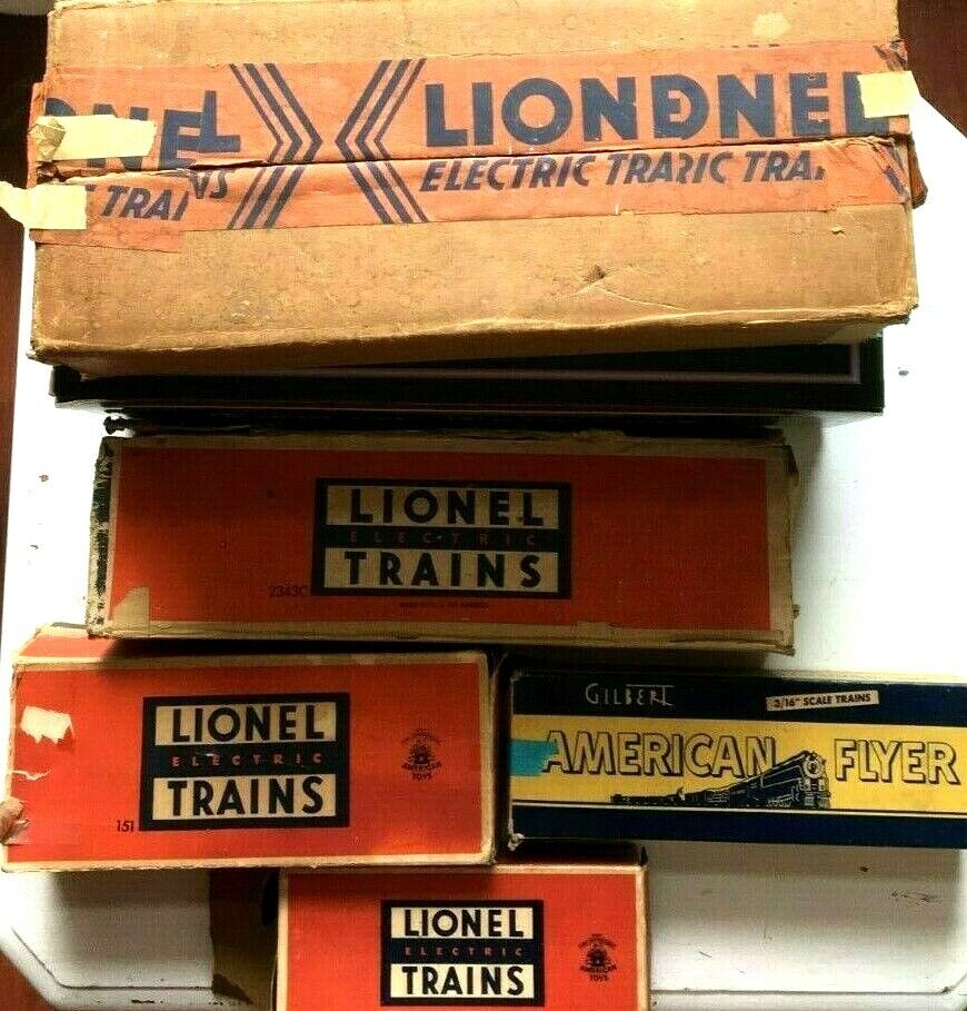 Lionel EMPTY BOX Lot of 6,  2343C, 760, 151 Semaphore, 521 Ore Car, Gilbert AF Lionel