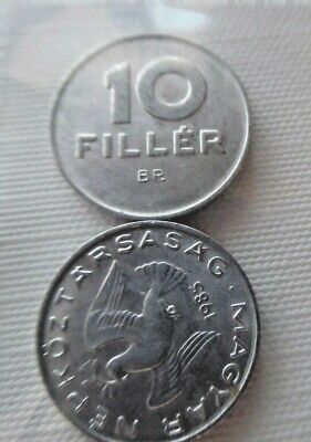 1985 HUNGARY/MAGYAR 10 FILLER PAIR (2) OF COINS IN UNCIRCULATED CONDITION! Без бренда - фотография #3