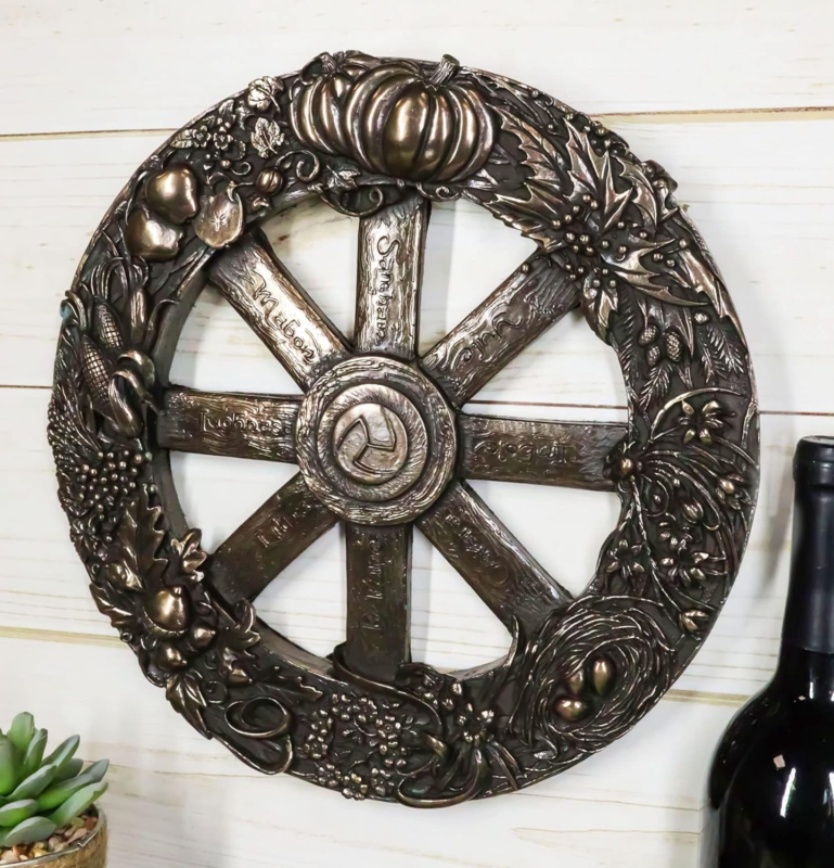 Ebros Wicca Sabbats Seasonal Wheel of the Year Wall Decor Plaque in Bronze Patin Does not apply - фотография #9