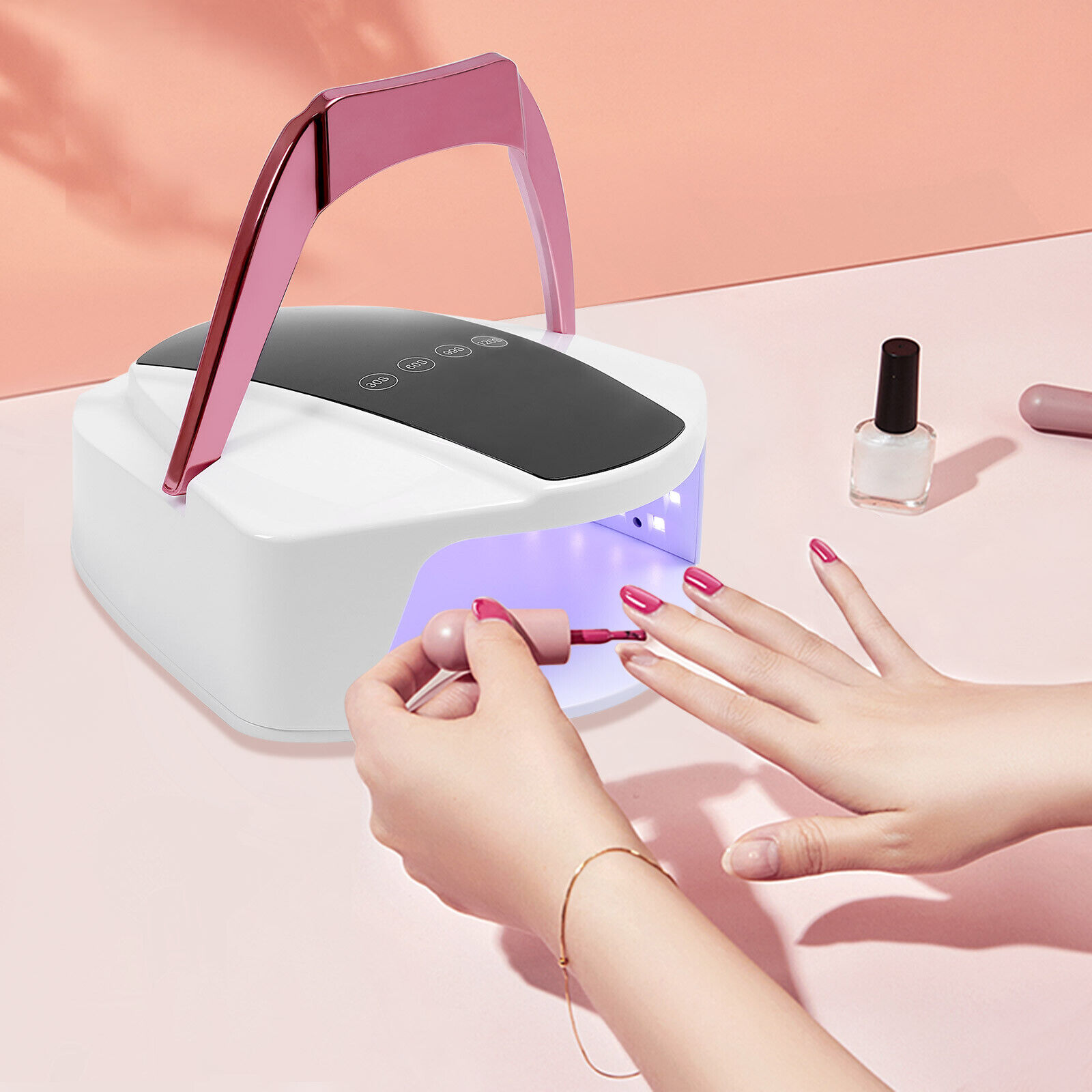 Smart Cordless Wireless Rechargeable LED/UV Nail Lamp Gel Polish Nail Dryer 96W Unbranded Does not apply - фотография #2