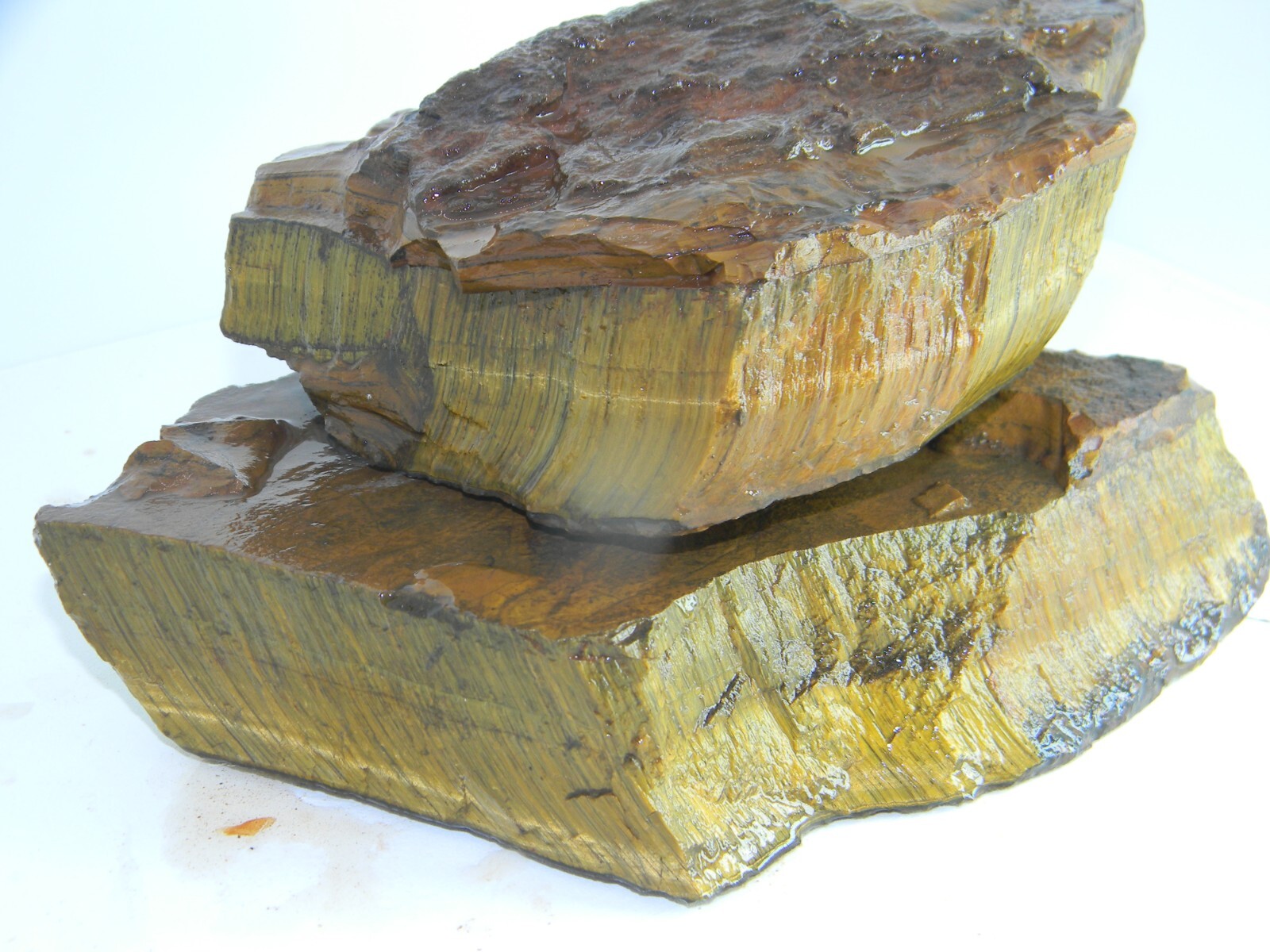 6 lbs Thick Slab Gold Premium Tiger Eye Rough Two Slabs #118 Без бренда - фотография #3