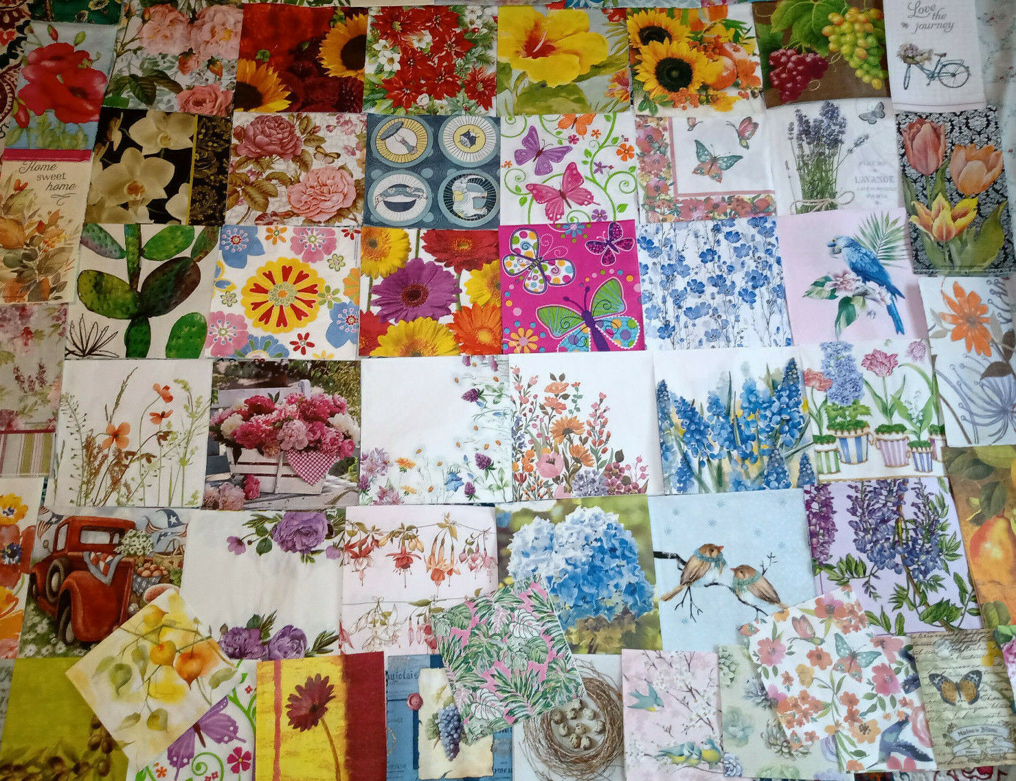 60 AMAZING ARTIST'S FLORAL & NATURE ~ LOT MIXED Paper Napkins ~ Decoupage Crafts Без бренда