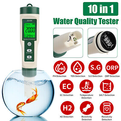 10 in1 Digital LCD PH/TDS/EC/ORP/TEMP/SG/Salinity Water Quality Tester Meter Pen Partsdom Does Not Apply