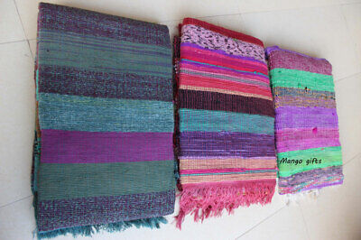 Handmade Recycled Fabric Rag Rug Carpet Runner Large Chindi Area Rugs Boho Decor Decor Does Not Apply - фотография #4