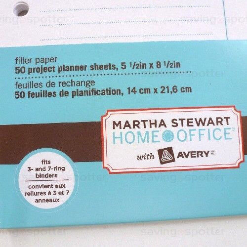 Martha Stewart Office Planner Filler Paper 5.5x8.5 Mini Binder 7 Hole 200 Sheets Avery Does Not Apply - фотография #2