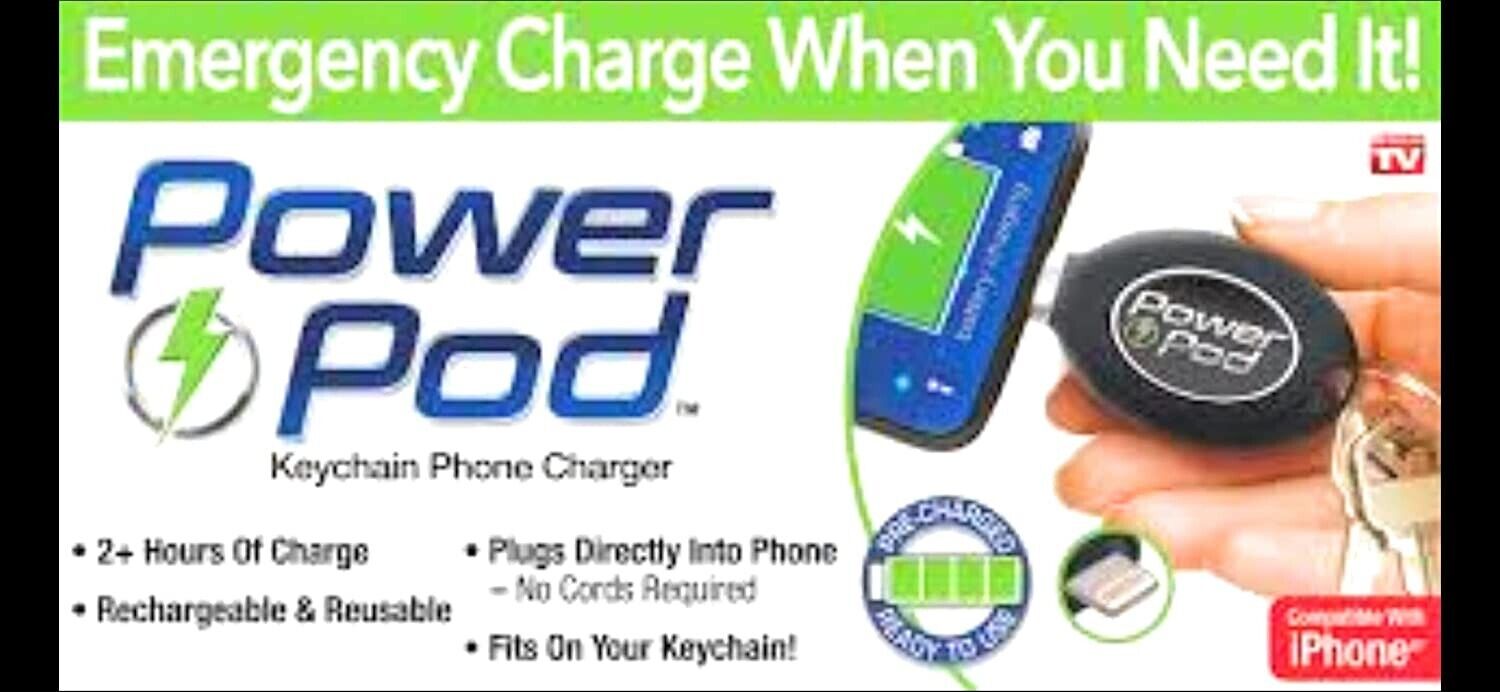Power Pod Portable Keychain Emergency iPhone Charger External Power Bank Power Pod - фотография #7