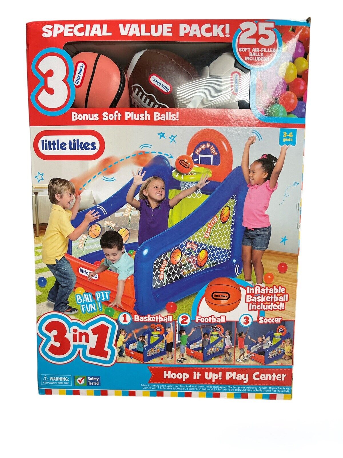 Little Tikes Hoop It Up Play Center: Inflatable Ball Pit & Basketball - Fun Zone Little Tikes