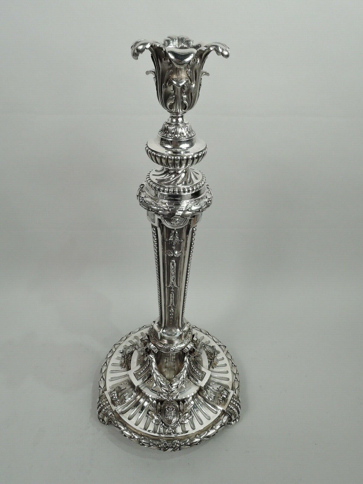 Antique Candelabra 7-Light Belle Epoque Neoclassical Pair French 950 Silver French - фотография #5