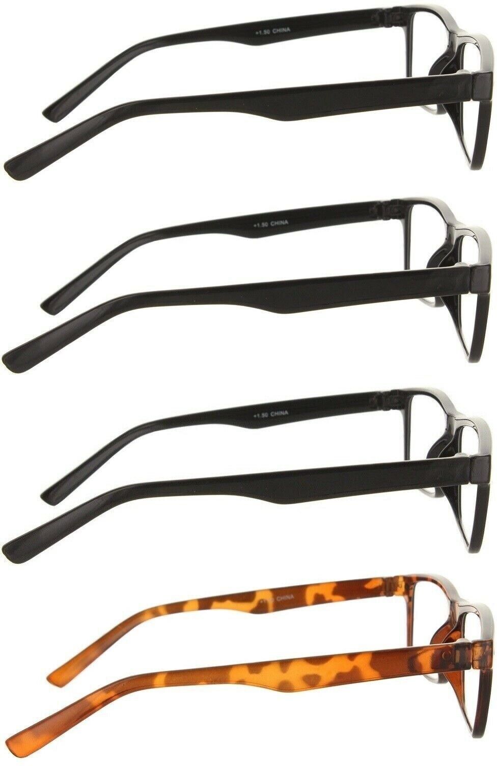 4 Pair Pack Reading Glasses Readers Men Women Square Classic Frame Unbranded Does Not Apply - фотография #3