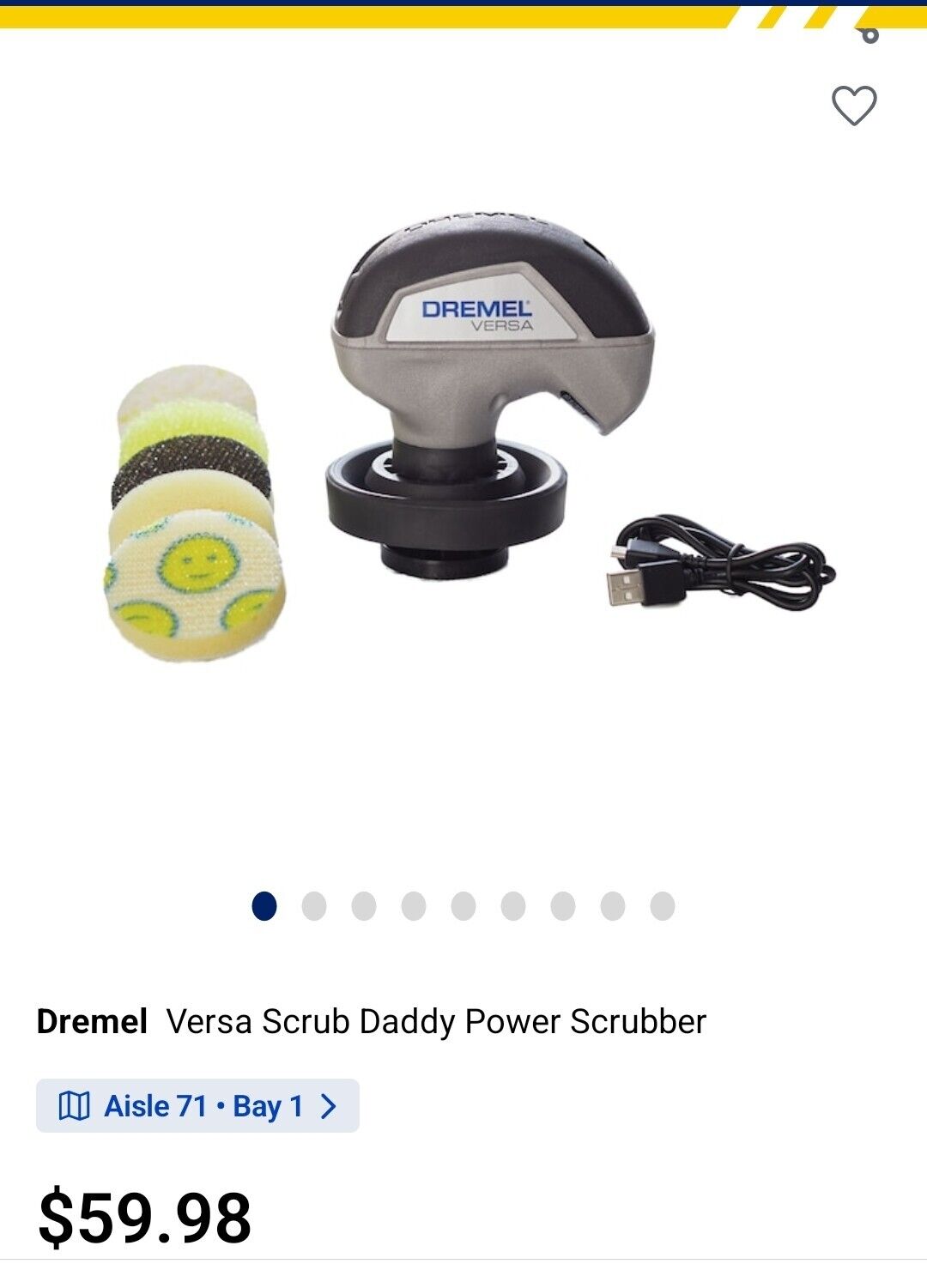 DREMEL VERSA Scrub Daddy 5 Pads Cordless Power Scrubber PC10-07 Rechargeable NEW Dremel - фотография #2