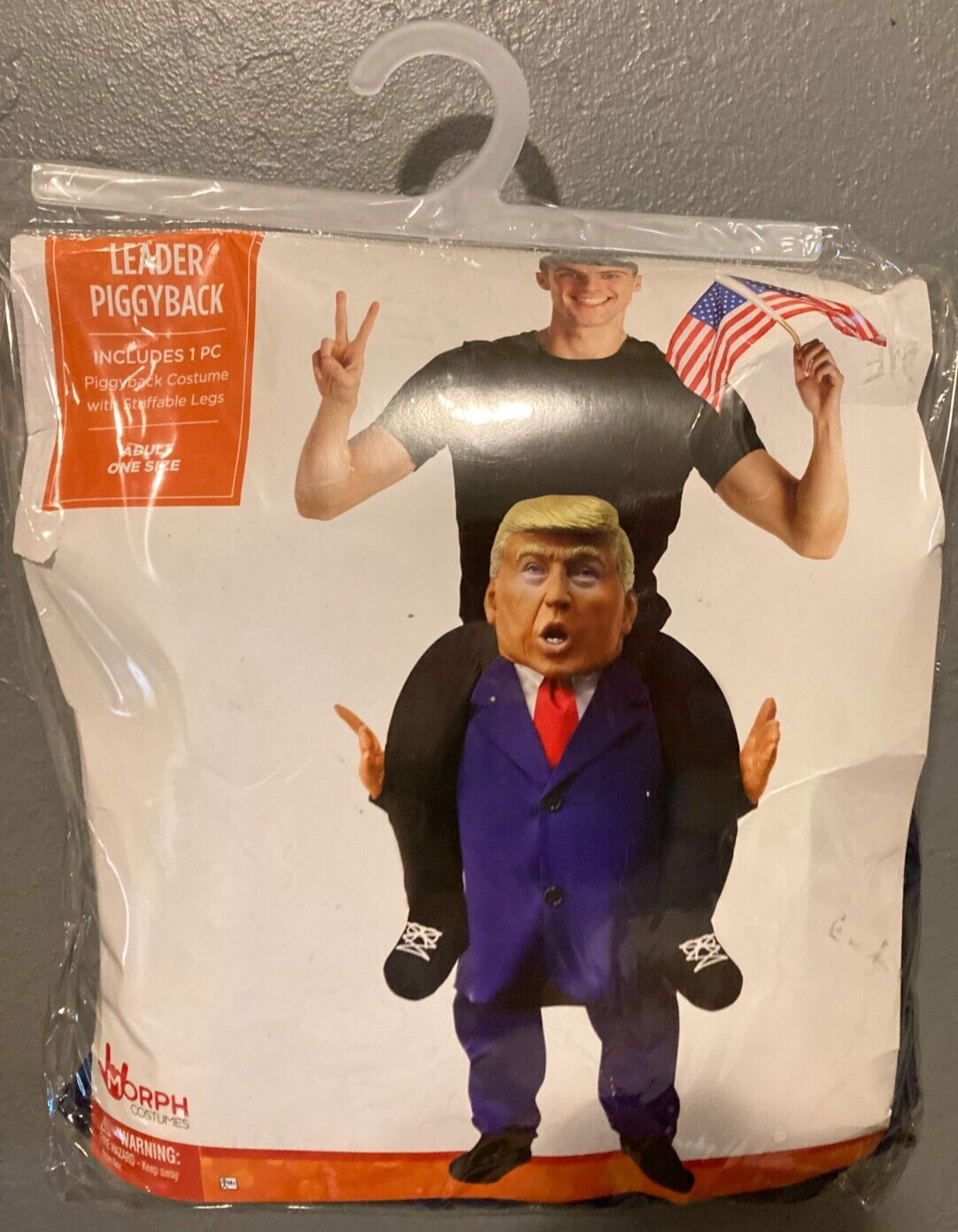 Leader Piggyback Halloween Costume Riding Donald Trump Shoulders - Adult Costume Morph Costumes