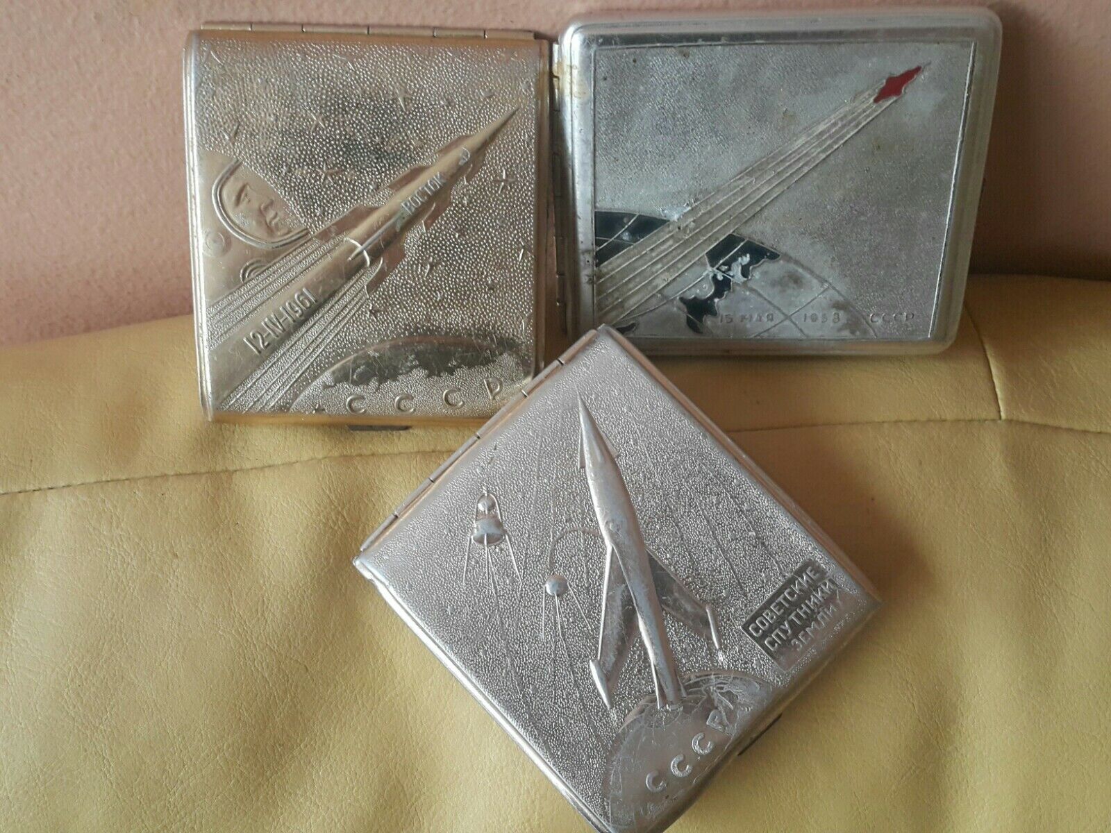 VINTAGE SPACE LOT COSMOS PROGRAM CIGAR TOBACCO BOXES SOVIET RUSSIA CCCP USSR Без бренда