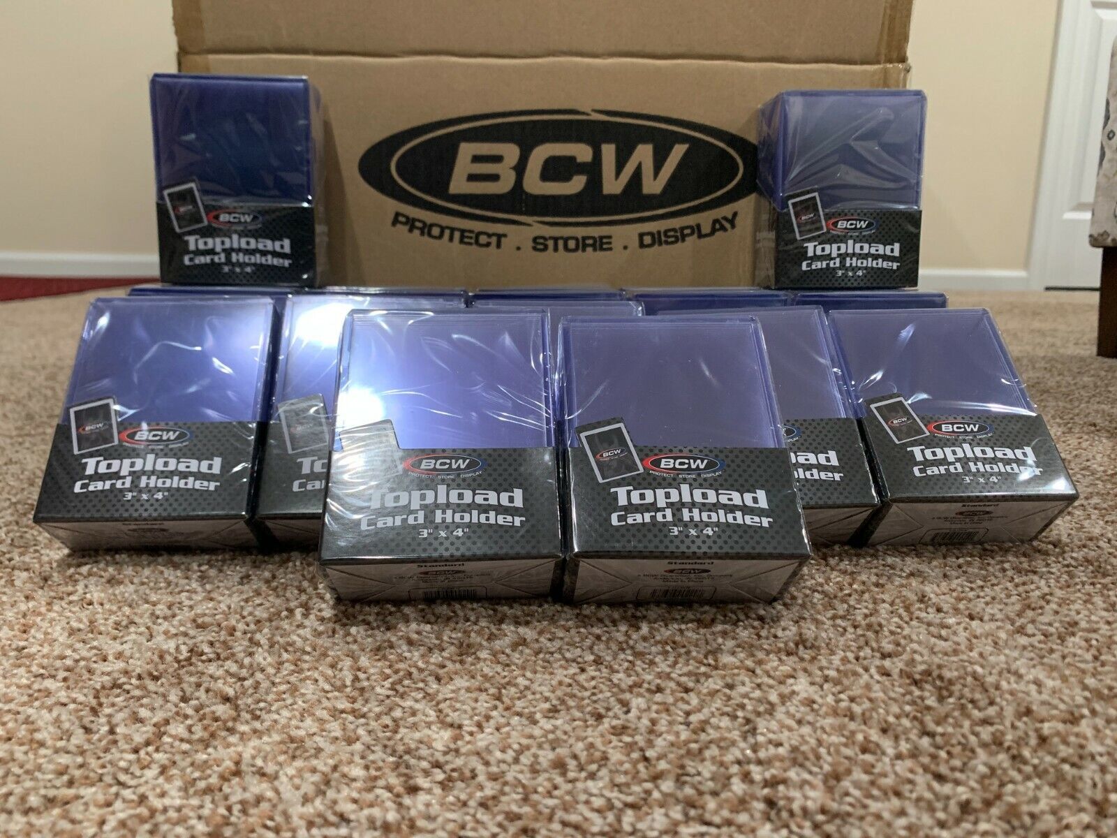 250 (10 pks/25 per pk) BCW 20 Pt Standard 3x4 Top Loaders + 300 BCW Sleeves BCW 1-TLCH-N