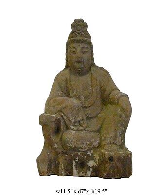Chinese Rustic Distressed Finish Wood Kwan Yin Bodhisattva  statue cs909  Без бренда - фотография #7