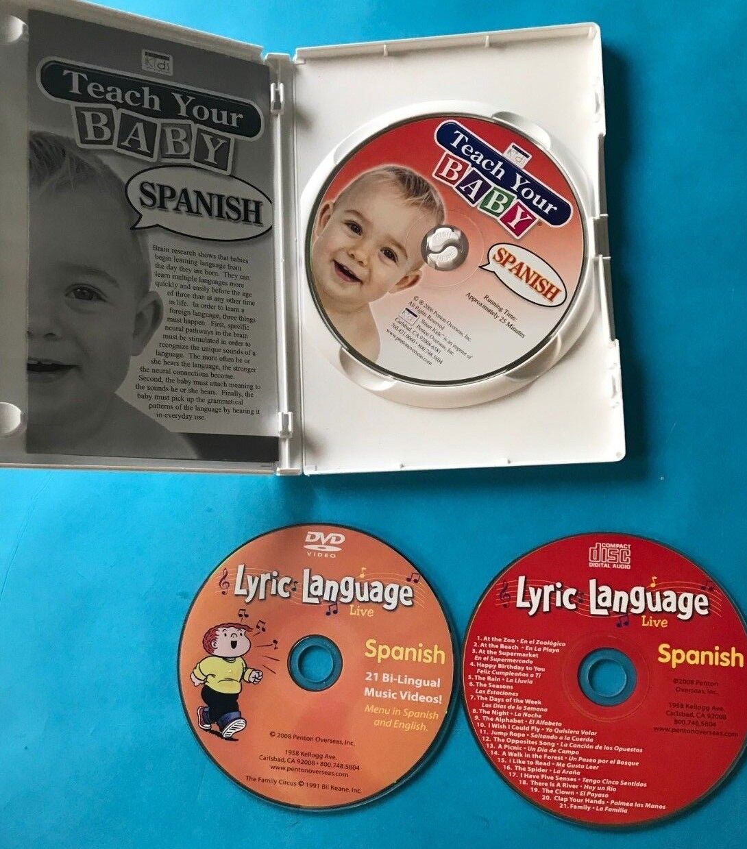 TEACH YOUR BABY SPANISH Audio CD/Teaching guide + Addt'l CD & DVD Unbranded Does Not Apply - фотография #3