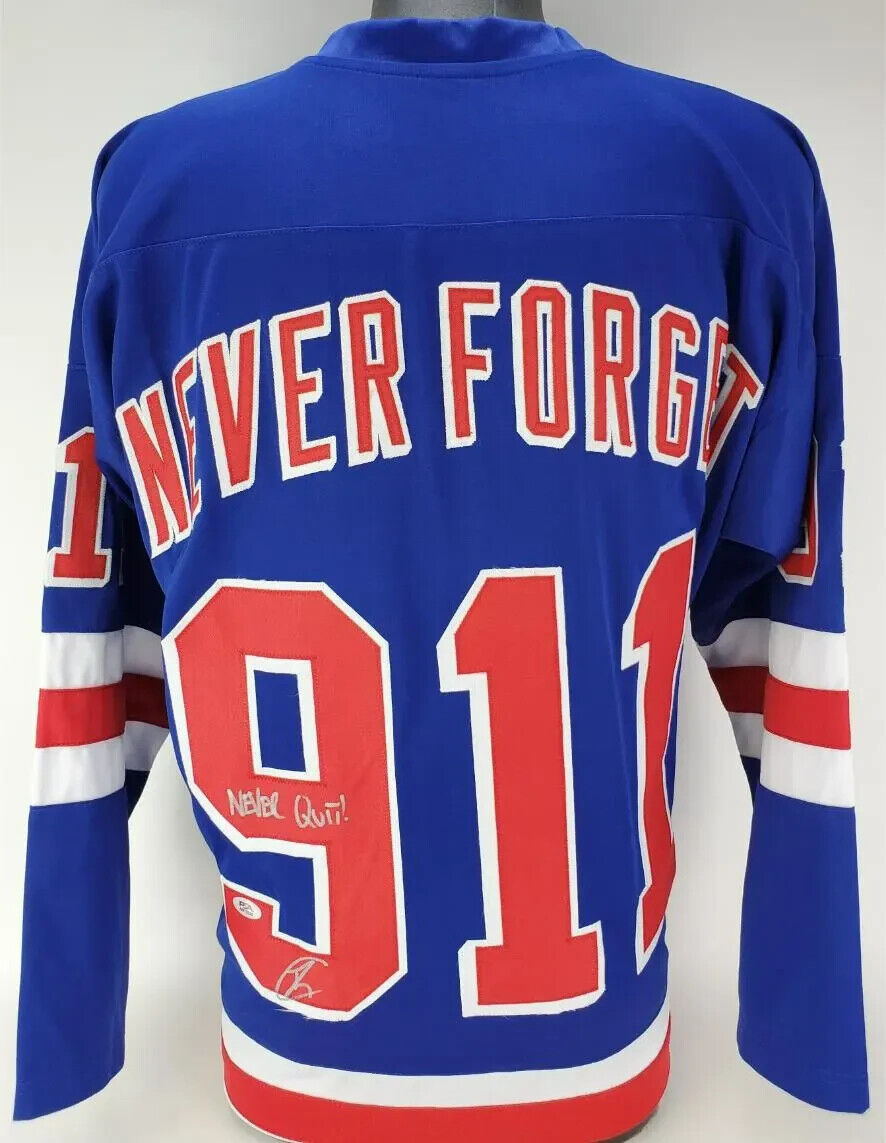 Robert O’Neill Signed New York Rangers 911 Never Forget Jersey "Never Quit"(PSA) Без бренда