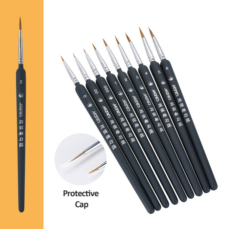 Fine Detail Paint Brush Set of 9pcs, Miniature Paint Brushes kit, Model Brush Unbranded Does Not Apply - фотография #2