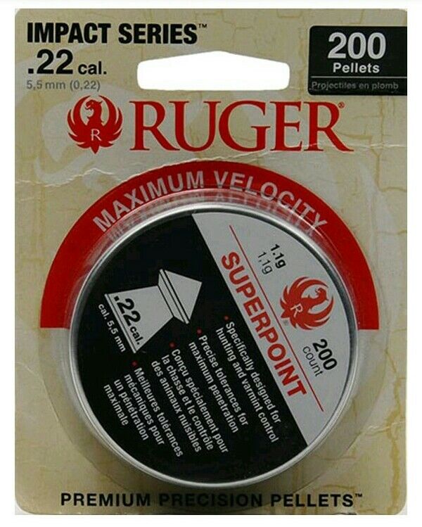 200ct Ruger SUPERPOINT by UMAREX .22 Cal 1.1g Pellets 5.5mm Hunting & Varmint Ruger 2230040 - фотография #2