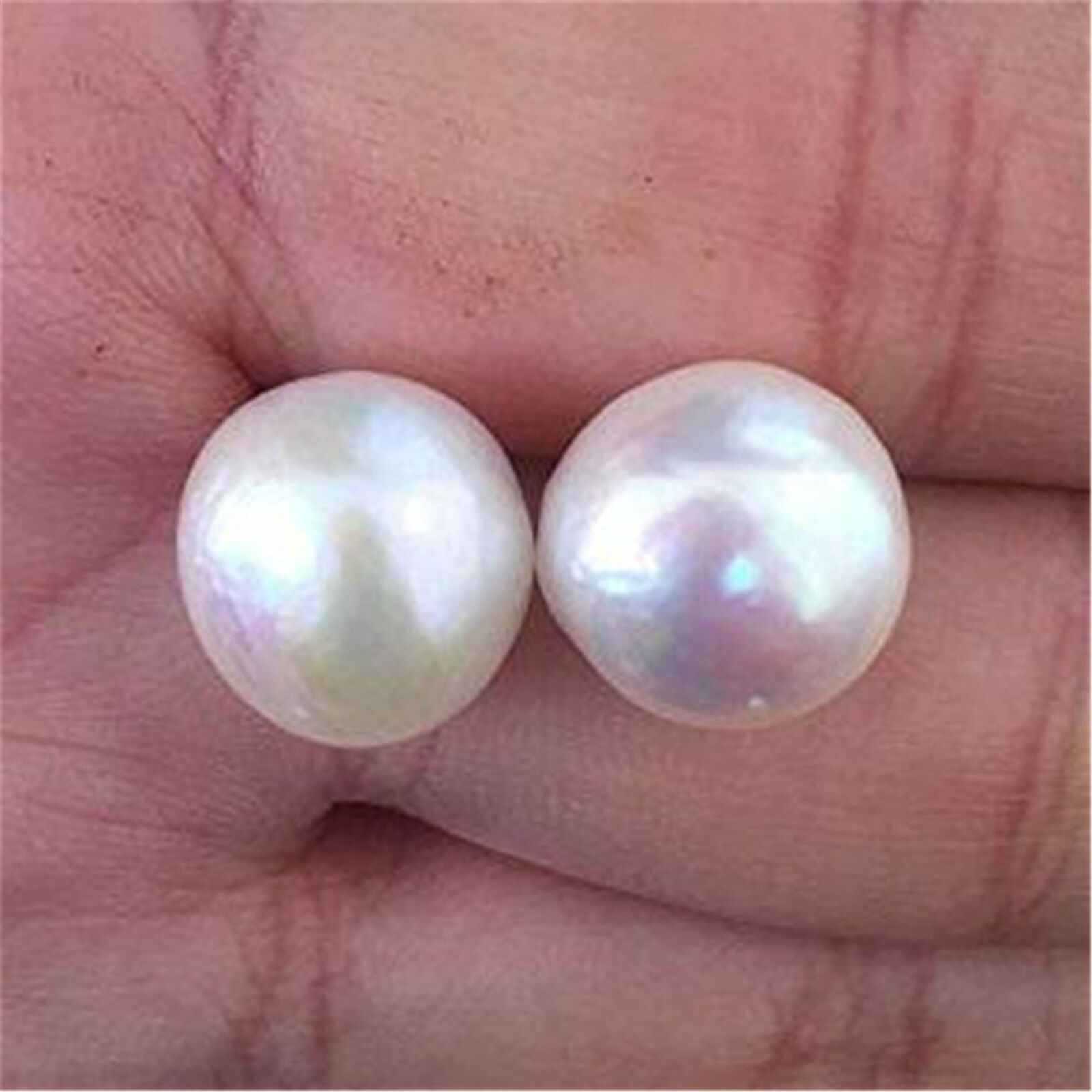 Fashion 11-12mm White Baroque Pearl Earrings 18k Ear Stud Natural Mesmerizing Unbranded 3