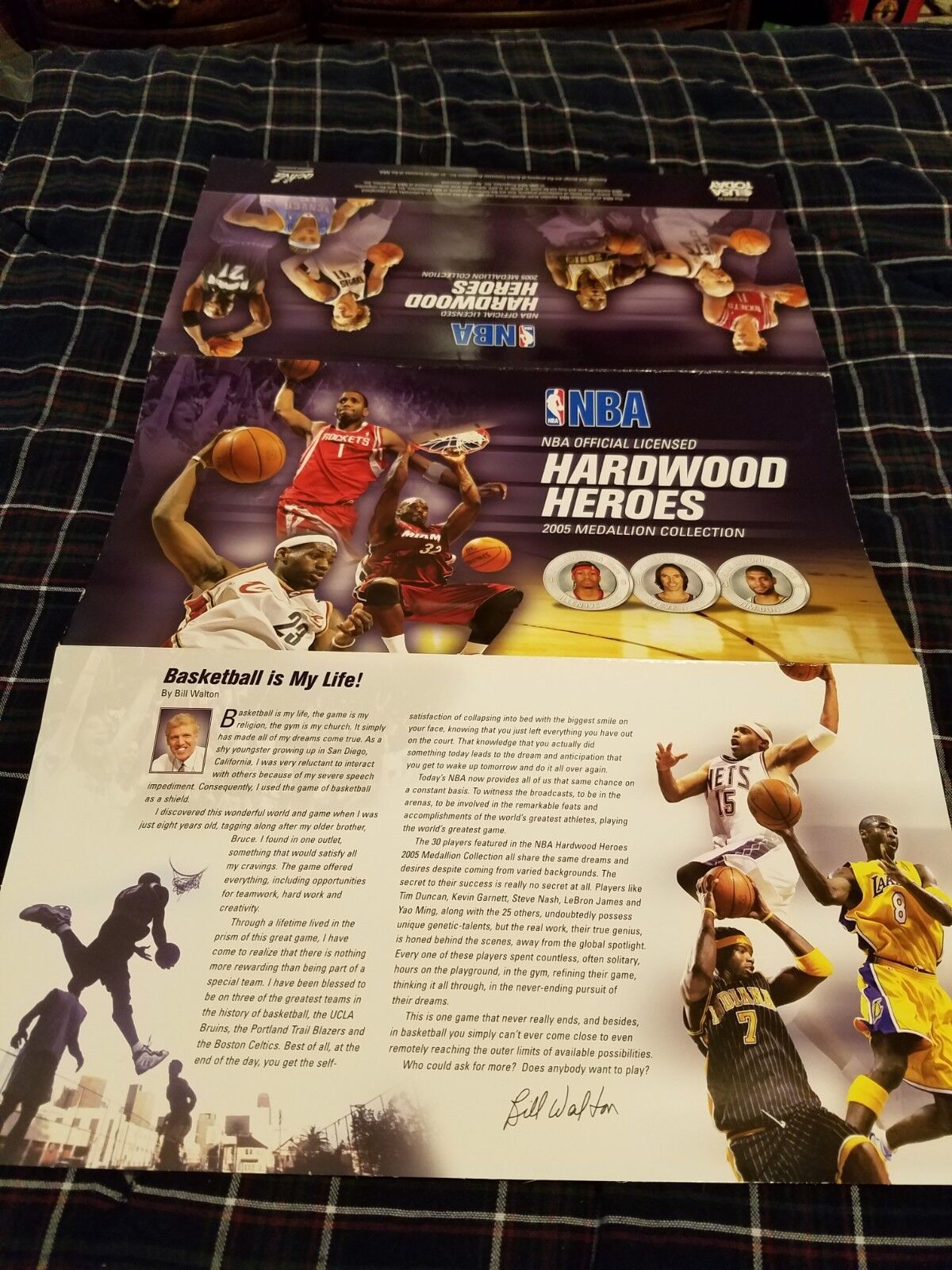 NBA MEDALLION Complete Set - 2005 Hardwood Heroes - KOBE BRYANT  LEBRON JAMES + Unknown - фотография #2