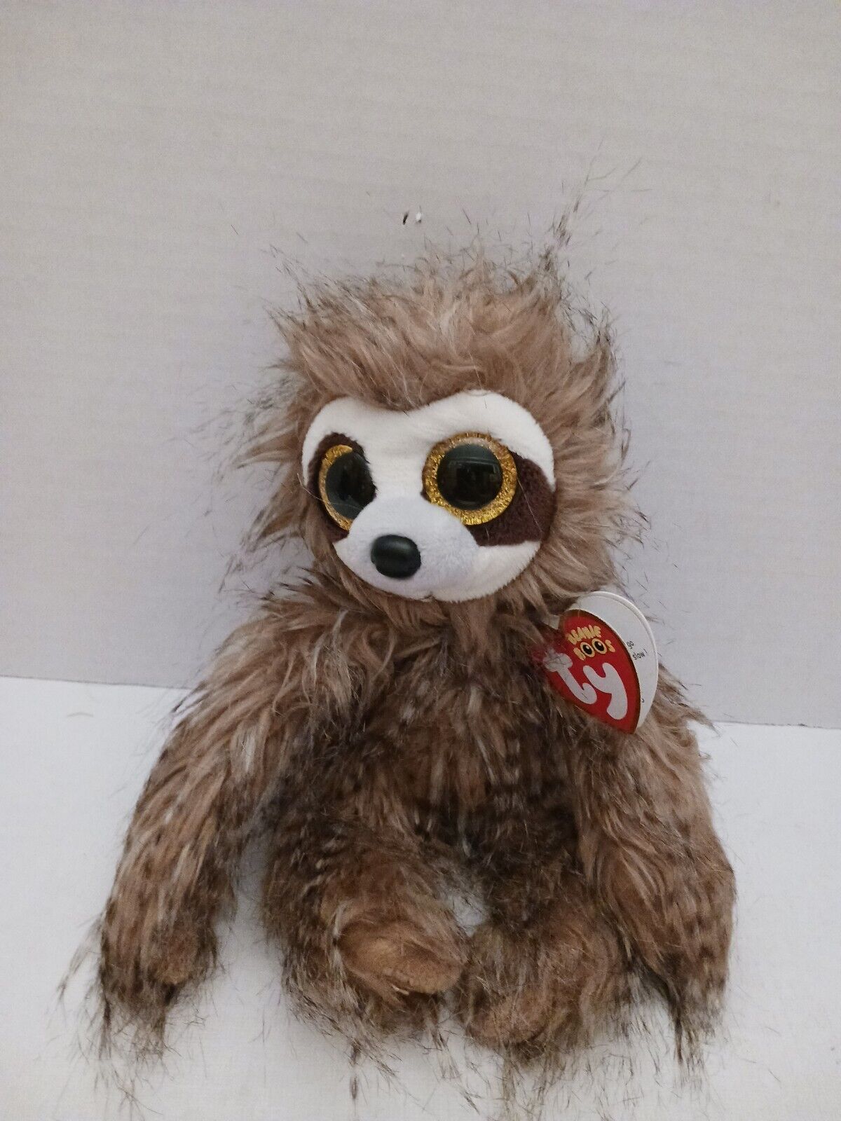 New Ty Beanie Boo Sully Sloth Stuffed Plush Long Hair Glitter Eyes Ty