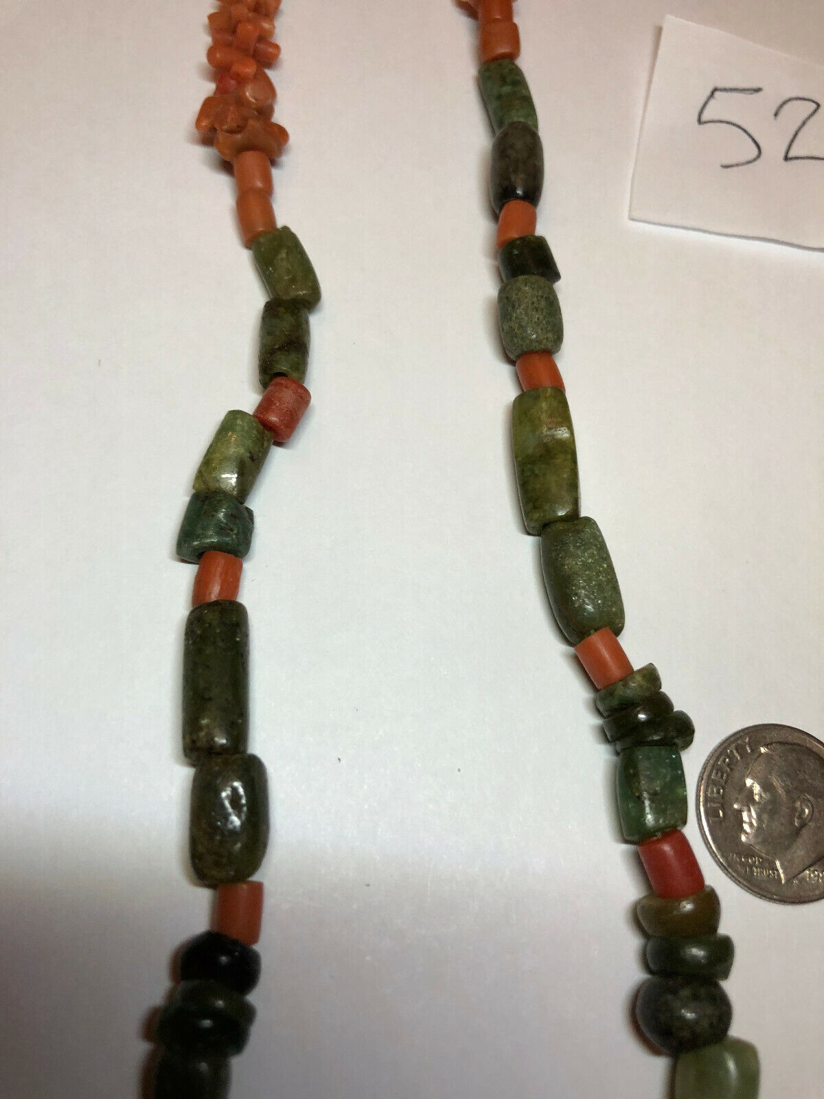 Pre Columbian Mayan AUTHENTIC JADE BEADS (38) Pieces + (35) Red Agate beads Без бренда - фотография #7