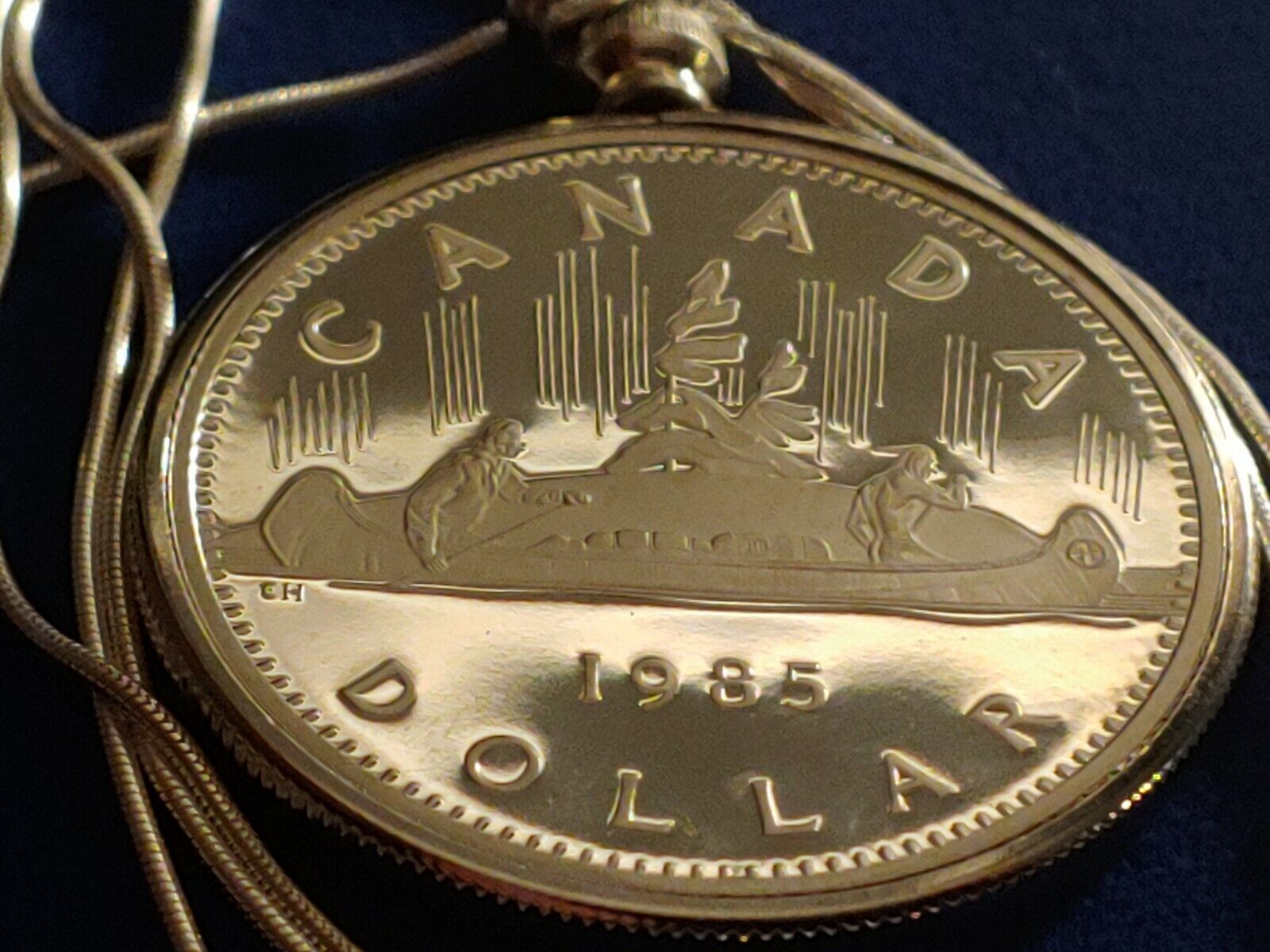 1985 Mint Canada Voyager Canoe Dollar Pendant 24"  Sterling Silver Snake Chain Everymagicalday - фотография #7