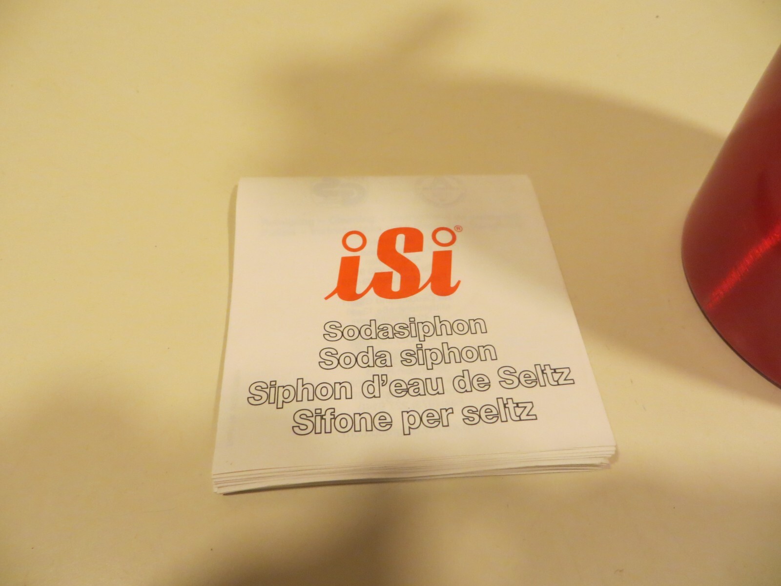 NOS 2006 iSi Red Campari SodaMaker Seltzer Bottle Quart  Siphon Made in Austria iSi North America 614078-106001 - фотография #3
