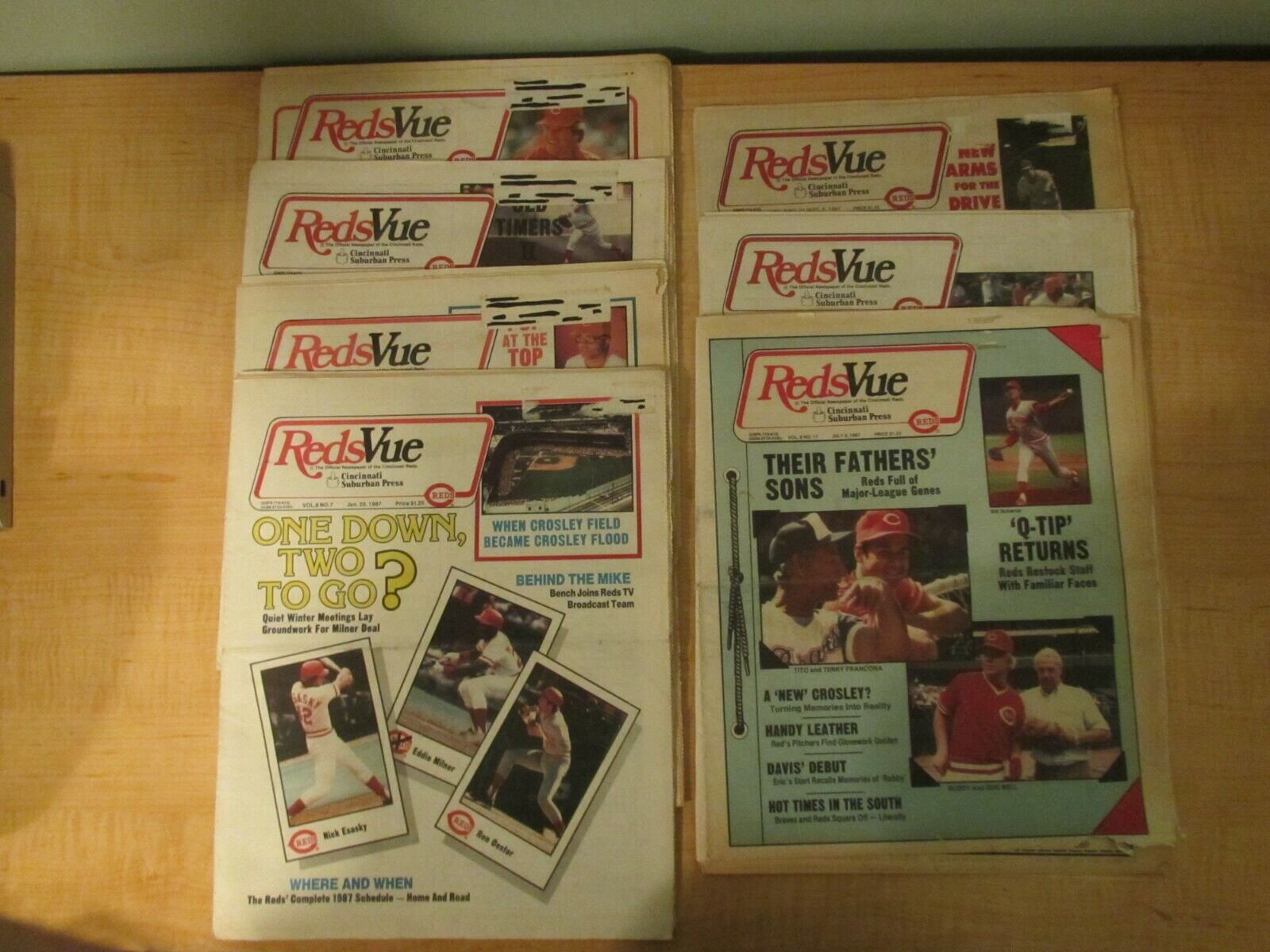 1987 Reds Vue Newspaper Lot of 7 Cincinnati Без бренда