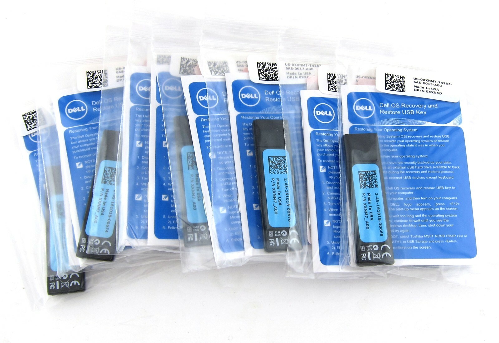 Lot of 10 NEW OEM Dell Windows 10 Restore USB 8GB Thumb Drive SPANISH - XXNM7 Microsoft