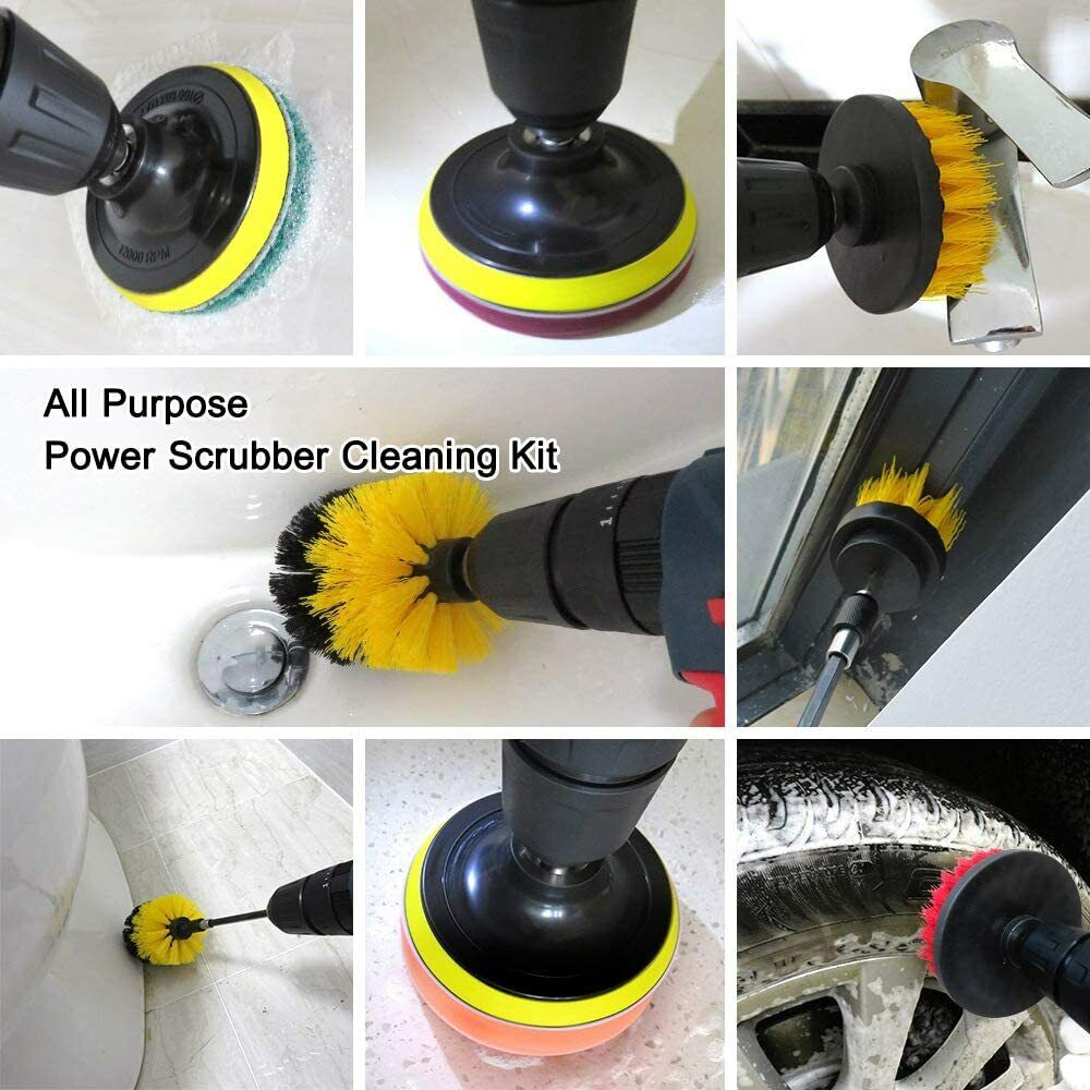 22x All Purpose Cleaning Kit Electric Drill Brush Attachment Set Power Scrubber Satc Does Not Apply - фотография #6