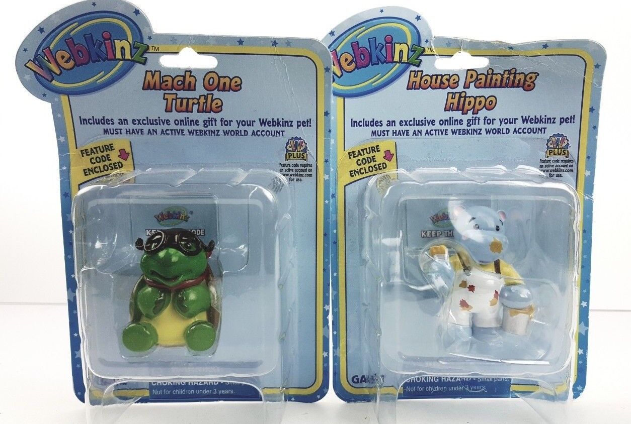  GANZ WEBKINZ FIGURES PVC - LOT OF 2 WITH CODES - CAKE TOPPERS NEW Webkinz