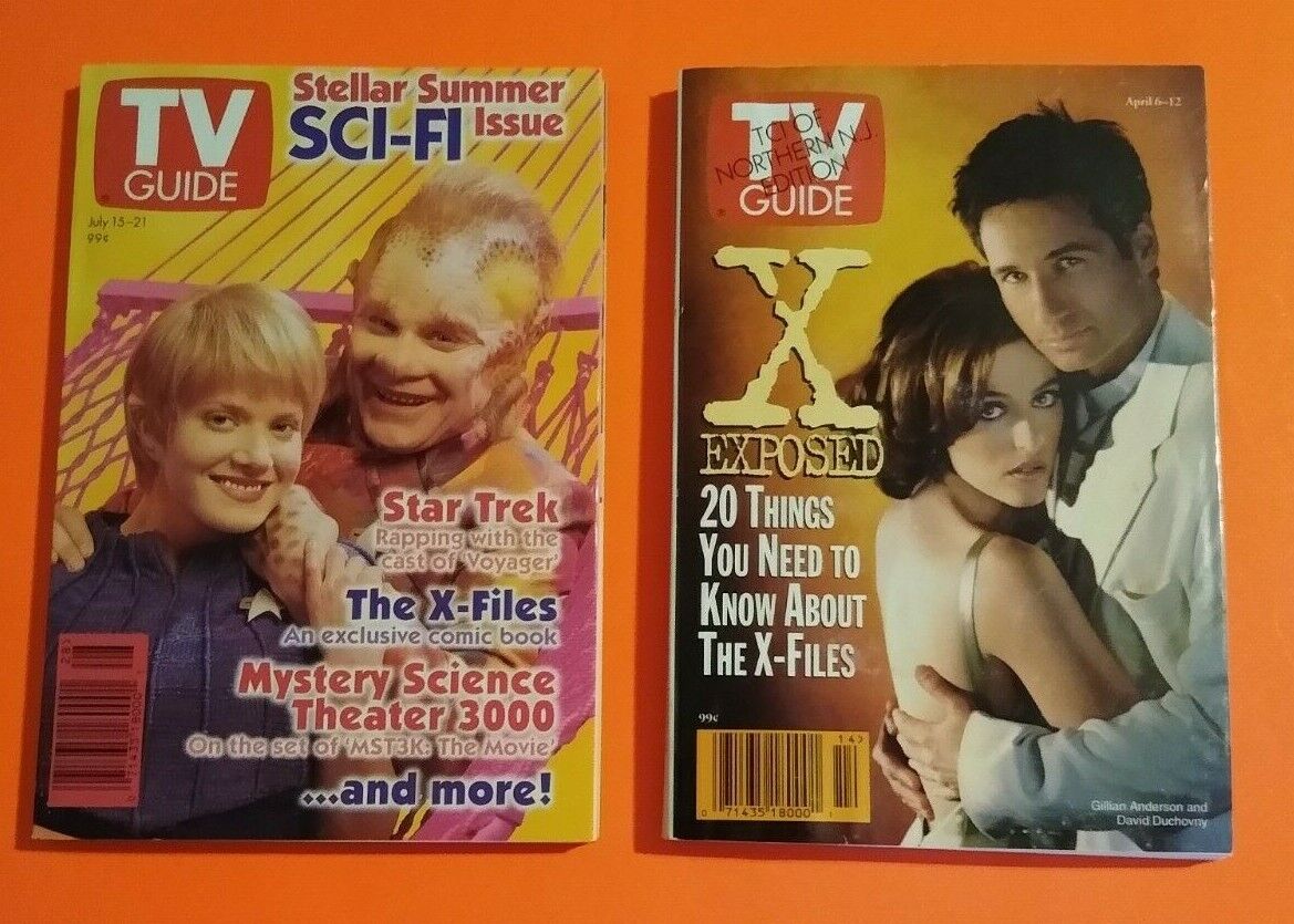 TV GUIDES Vol. 43 No. 28 7/15/95 Vol. 44 No. 14 4/6/96 ISSUES X-FILES COMIC LOT TV GUIDE
