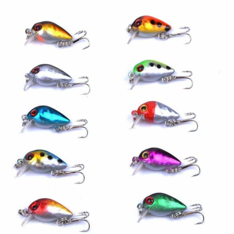10 Fishing Lures Lots Of Mini Minnow Fish Bass Tackle Hooks Baits Crankbait Unbranded Does Not Apply - фотография #4