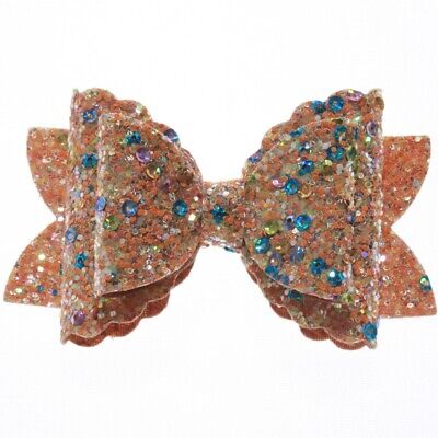 10PCS 8CM Newborn Glitter Leather Hair Bow With Fully Covered NO CLIPS Unbranded - фотография #10
