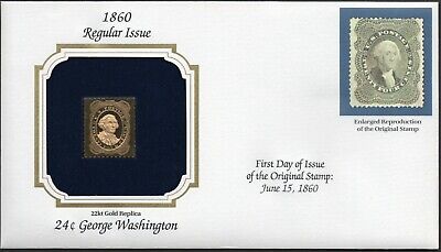 1860 Regular Issue U.S Golden Replicas of Classic Stamps. Set of 3 Без бренда