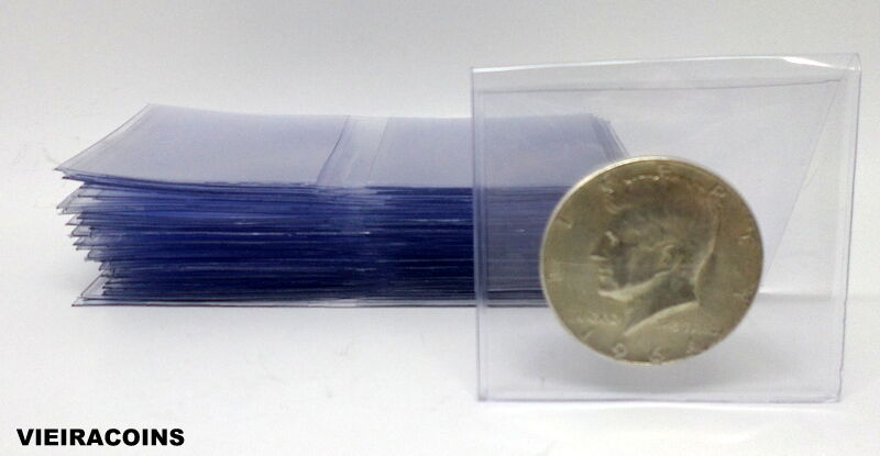 100  2X2  Plastic Coin Flips - NON PVC - Safe for coins - HIGH QUALITY - #10342 Does not apply
