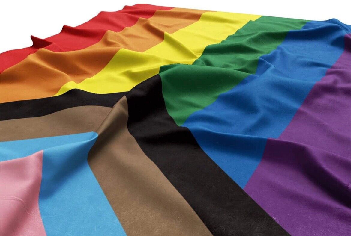 Progress Pride Rainbow Flag 3x5 ft LGBTQ Gay Lesbian Trans People of Color Без бренда - фотография #3